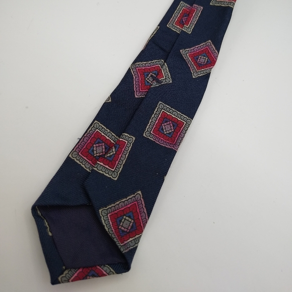 Bert Pulitzer 100% Silk Foulard Geometric Pattern Necktie Men's Tie - Picture 3 of 12